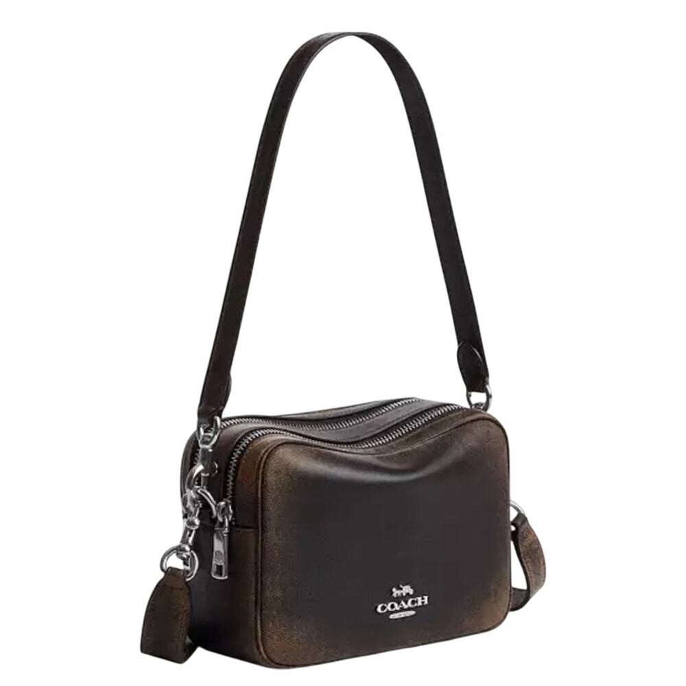 Coach Mini Carey Loved Leather Brown/Black Crossbody NWT